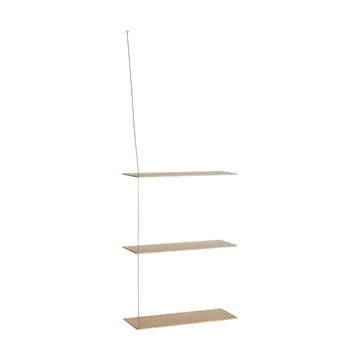 Stedge hylla - Vitpigmenterad ek-mässing, 60 cm, 3 hyllplan - Woud