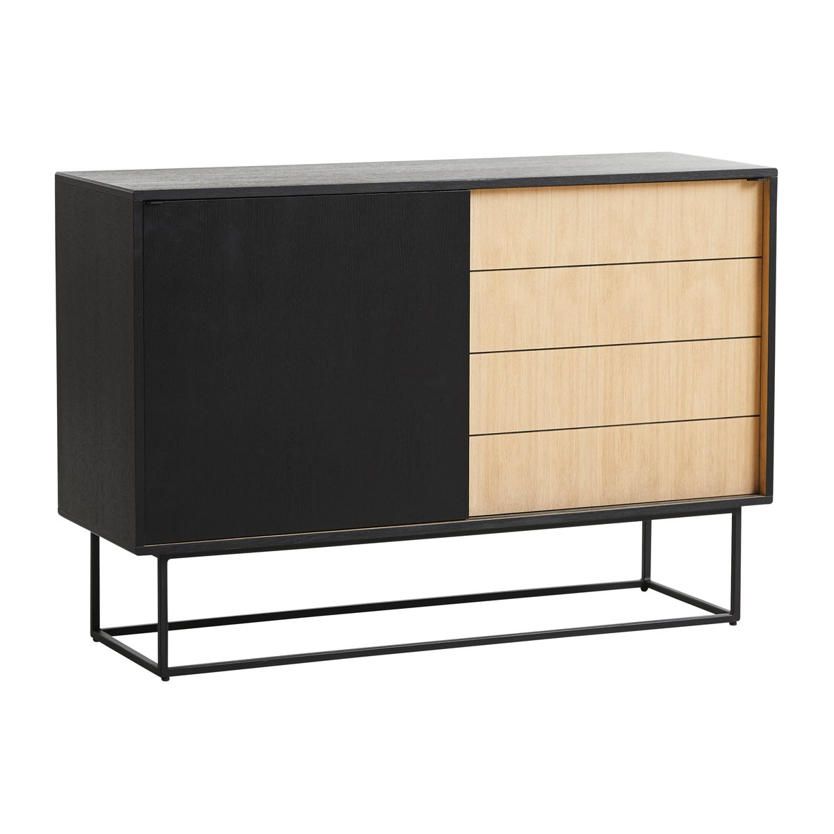 Woud Virka sideboard high 120x40x82 cm Svart - ek | Skandinavisk Design | Sideboards & Skänkar | Svart