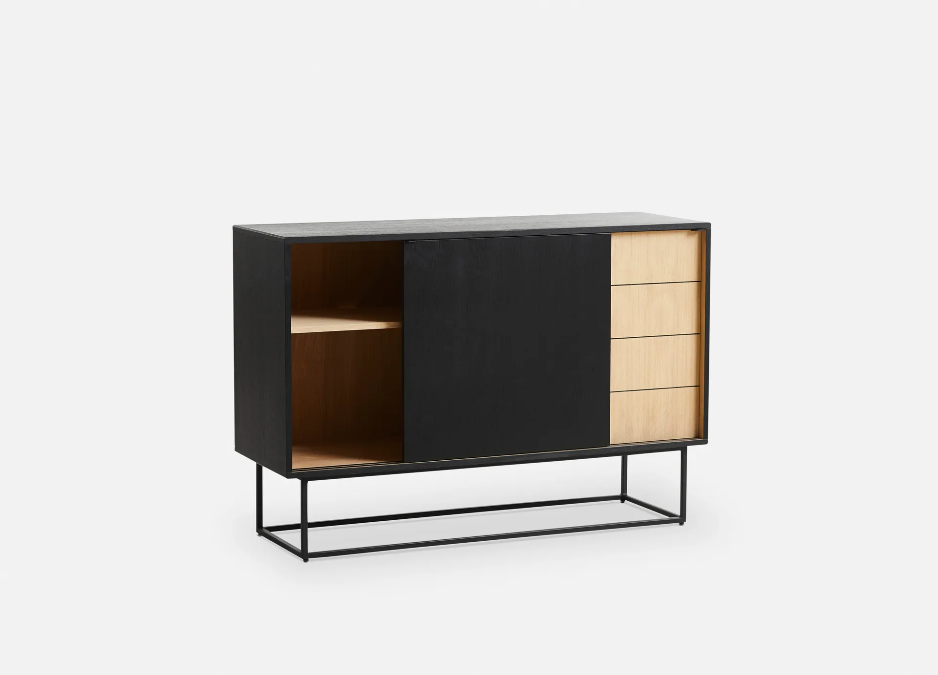 Virka sideboard high 120x40x82 cm, Svart - ek Woud