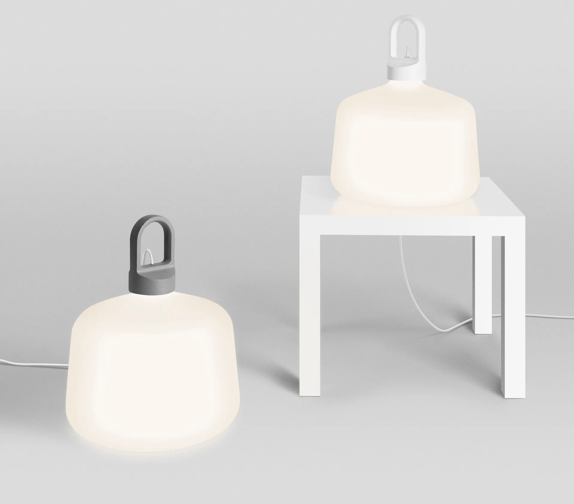 Bottle lampa, bord/golv vit Zero Interiör