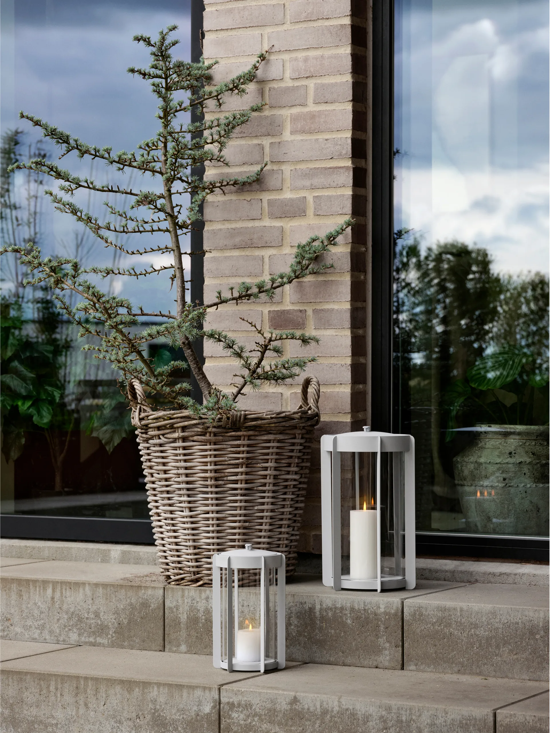 Firefly lanterna ljuslykta 35 cm, Soft Grey Zone Denmark