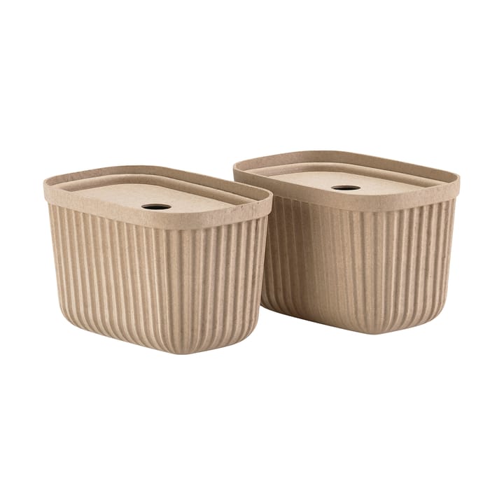 Pulp förvaringsbox 15x23 cm 2-pack - Natural Brown - Zone Denmark