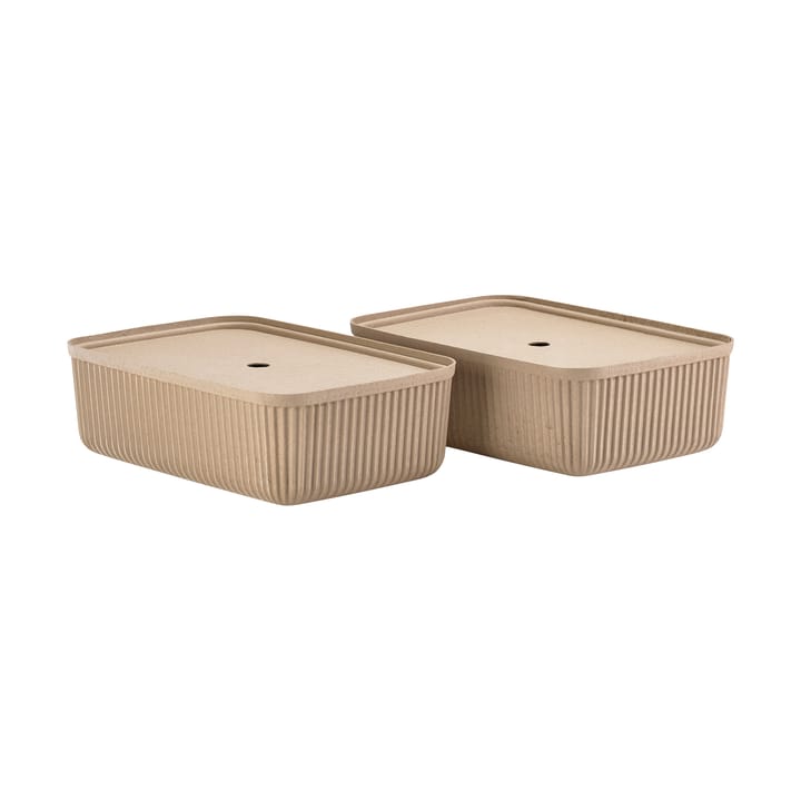 Pulp förvaringsbox 32x48 cm 2-pack - Natural Brown - Zone Denmark