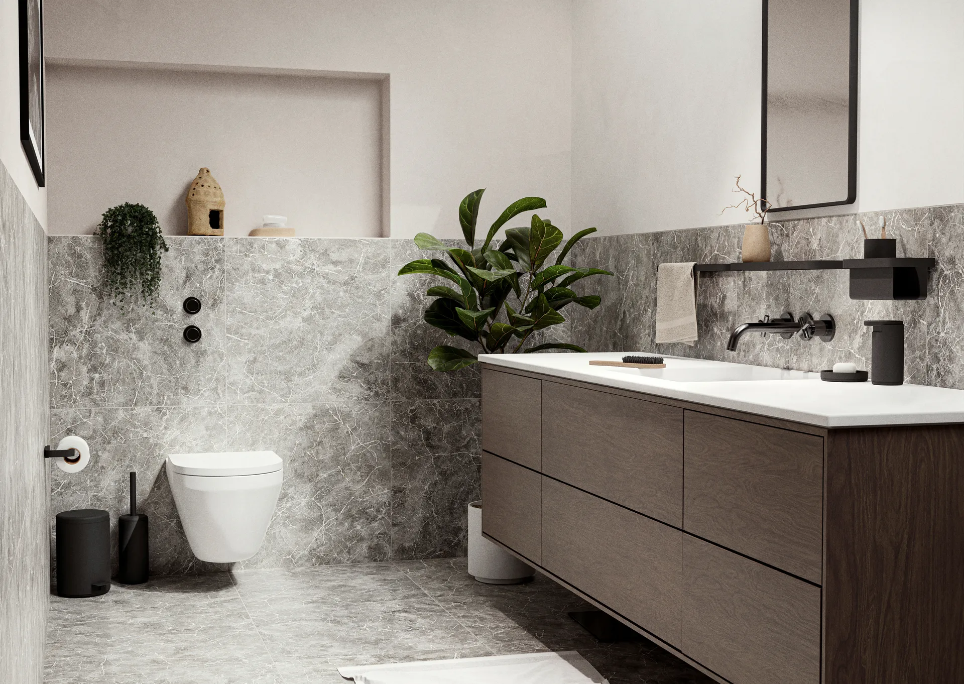 RIM duschhylla hög 11x22 cm, Black Zone Denmark