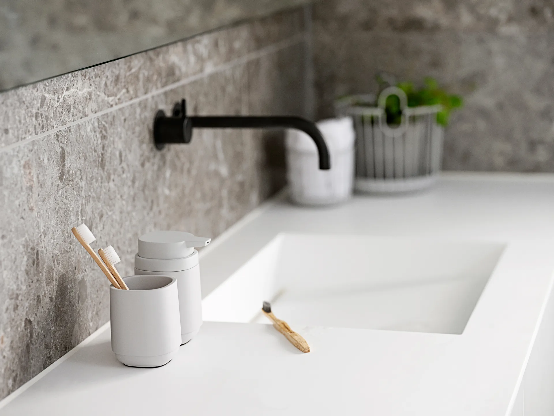 Time tandborstmugg 9,8 cm, Soft grey Zone Denmark