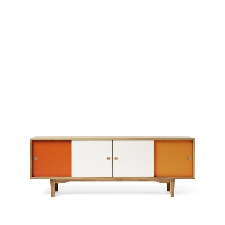 Moodi 180 sideboard - orange/vit, ekstomme - Zweed