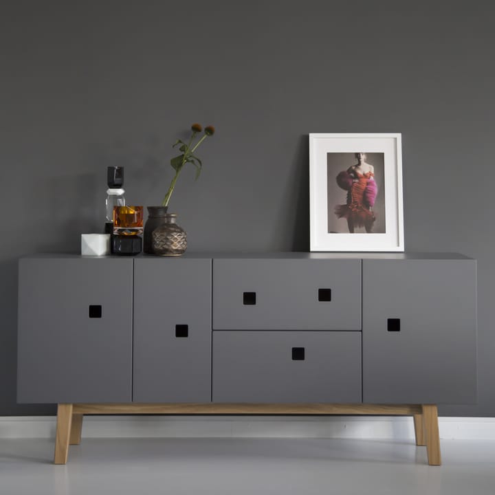Peep M2 mediabänk, slate grey, retro, ekstativ Zweed