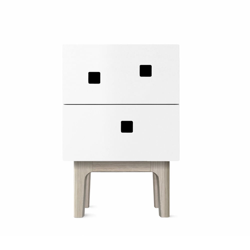 Zweed Peep S1 sängbord vit, vitpigmenterad ek | Skandinavisk Design | Sängbord | Vit