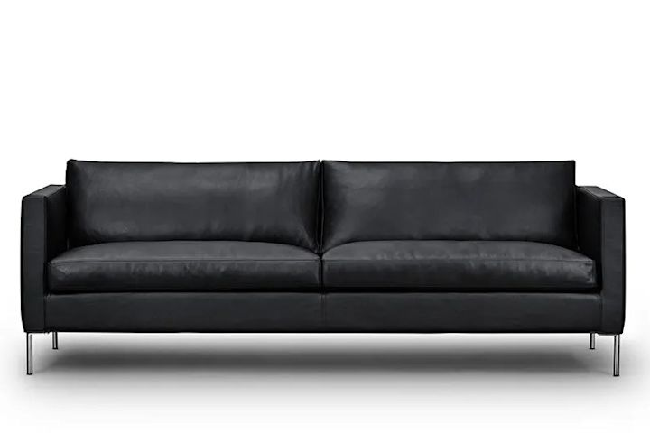 Trenton lädersoffa i svart från varumärket Eilersen.