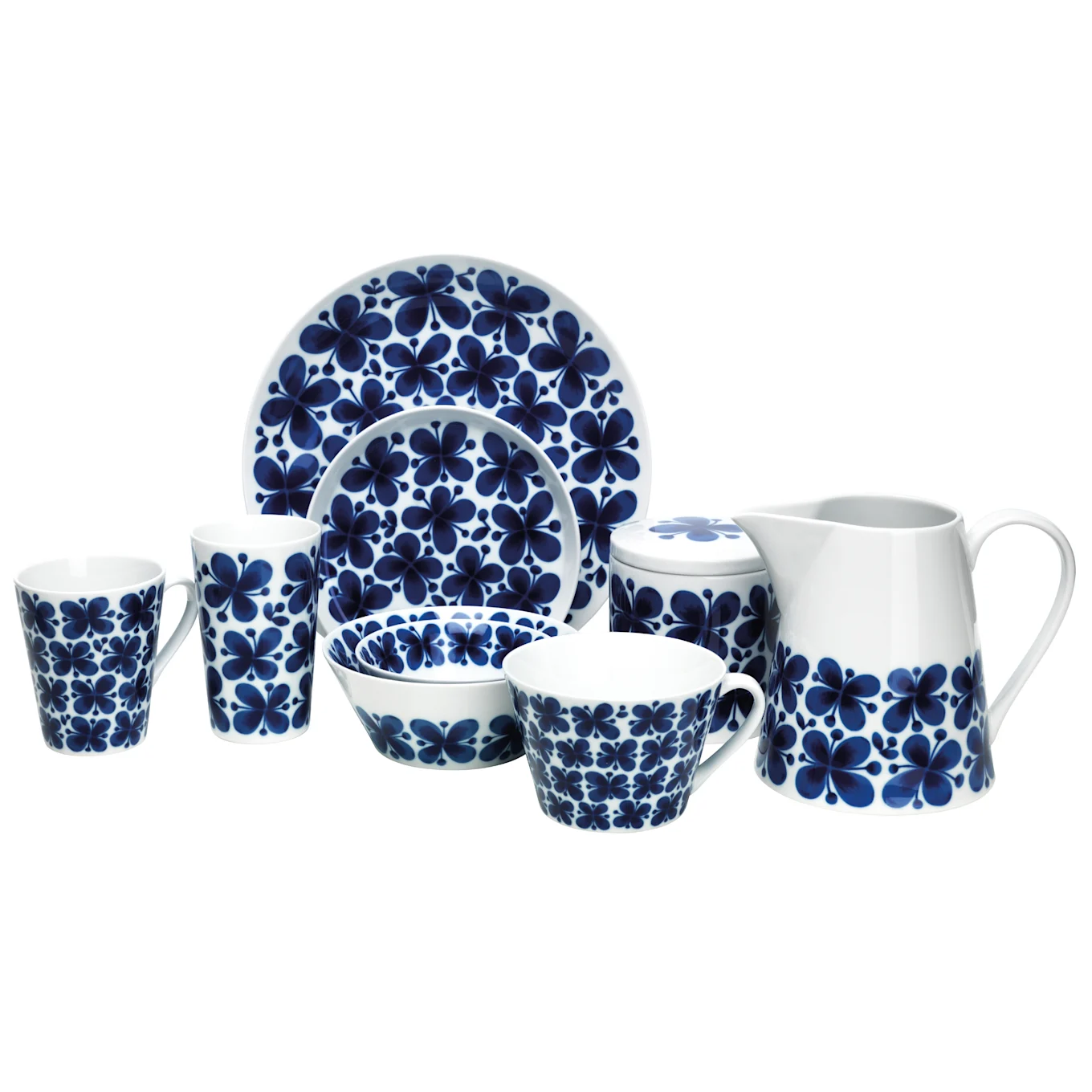 Mon Amie servis från Rörstrand, blåvitt porslin av Marianne Westman.