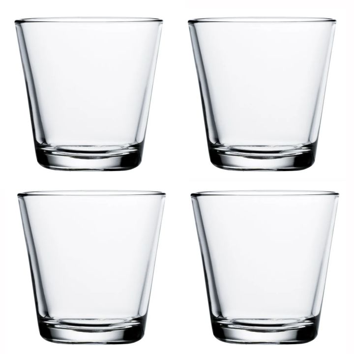 Kartio glas i 4-pack från Iittala, här i klarglas är klassiska dricksglas som passar att duka med till alla måltider, vardag som fest.
