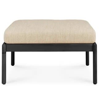 Jack outdoor fotpall från Ethnicraft i svartbetsad teak med naturfärgad dyna.