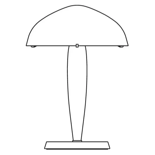 Skiss av Herman bordslampa, formgiven av Signe Hytte.
